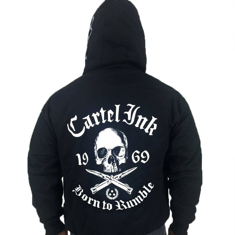 Cartel Ink - 6002-BLACK WHITE | Cartel Ink Born To Rumble (Knuckles): Black White / L - - Synik Clothing - synikclothing.com