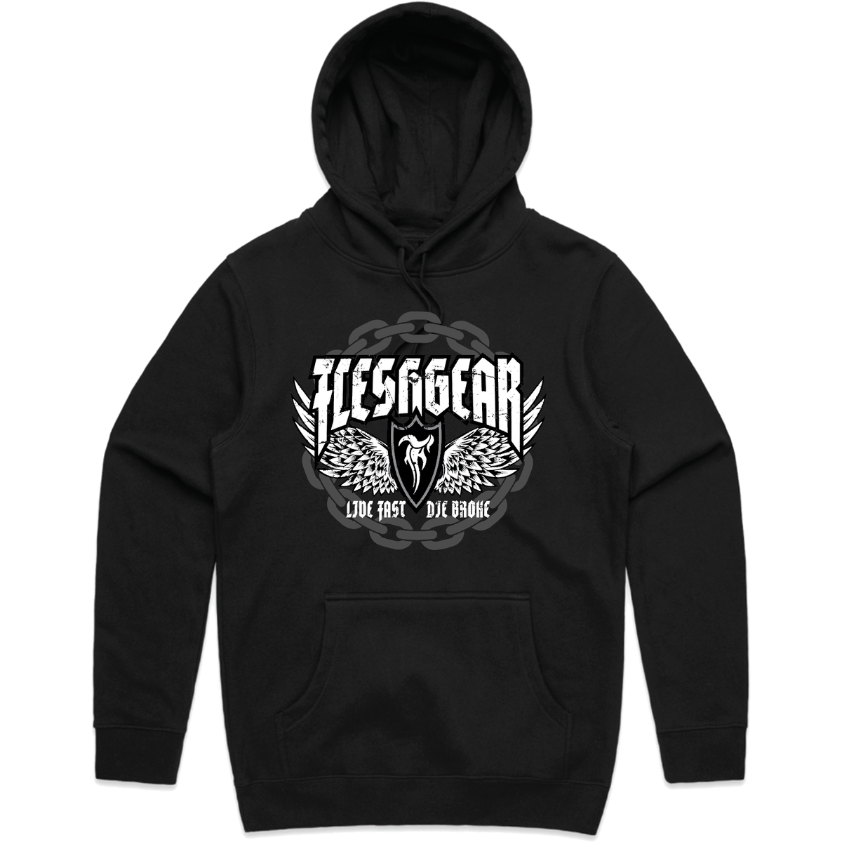 FLESHGEAR-Men's-Knit-Hooded-Pullover-Chain - PULLOVER HOODIE - Synik Clothing - synikclothing.com