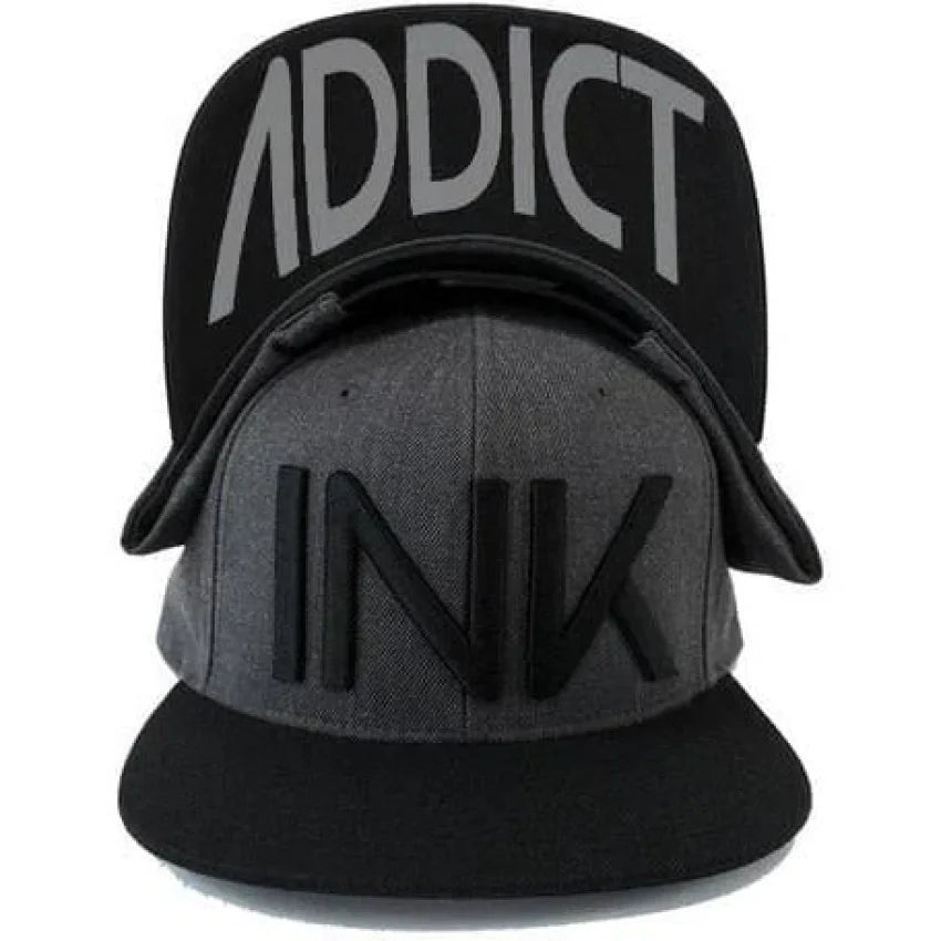 INK-ADDICT-INK-CHARCOAL/BLACK-SNAPBACK - HAT - Synik Clothing - synikclothing.com