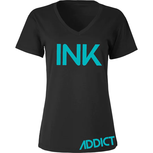 INK-ADDICT-INK-WOMEN'S-V-NECK-TEE - T-SHIRT - Synik Clothing - synikclothing.com