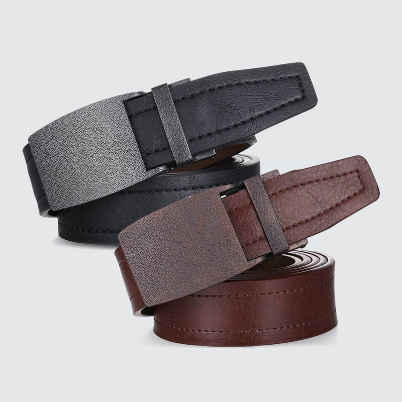 Mio Marino - Matte Vintage Ratchet Belt: Adjustable from 28" to 44" Waist / Genuine Leather / Deep Charcoal - BELT - Synik Clothing - synikclothing.com