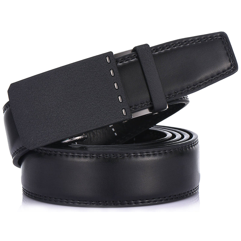 Mio Marino - Modern Matte Leather Ratchet Belt: Adjustable from 28" to 44" Waist / Obsidian - BELT - Synik Clothing - synikclothing.com