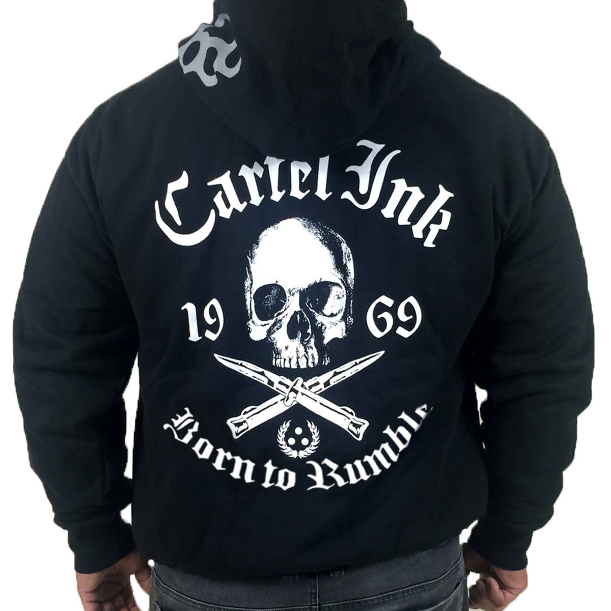 Cartel Ink - 6002-BLACK WHITE | Cartel Ink Born To Rumble (Knuckles): Black White / L - - Synik Clothing - synikclothing.com