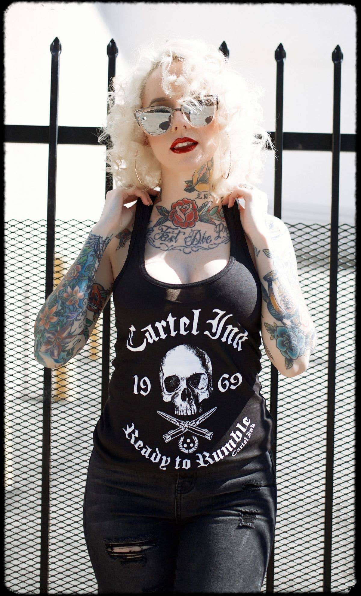 Cartel Ink - Born To Rumble Women's Racer Back Tank