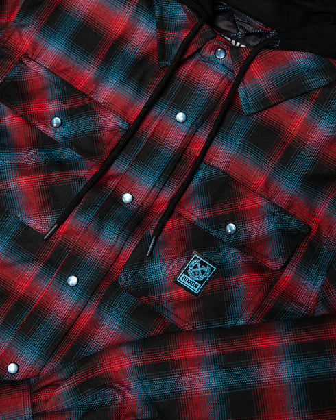 DIXXON DIMENSION HOODED FLANNEL JACKET WITH BAG