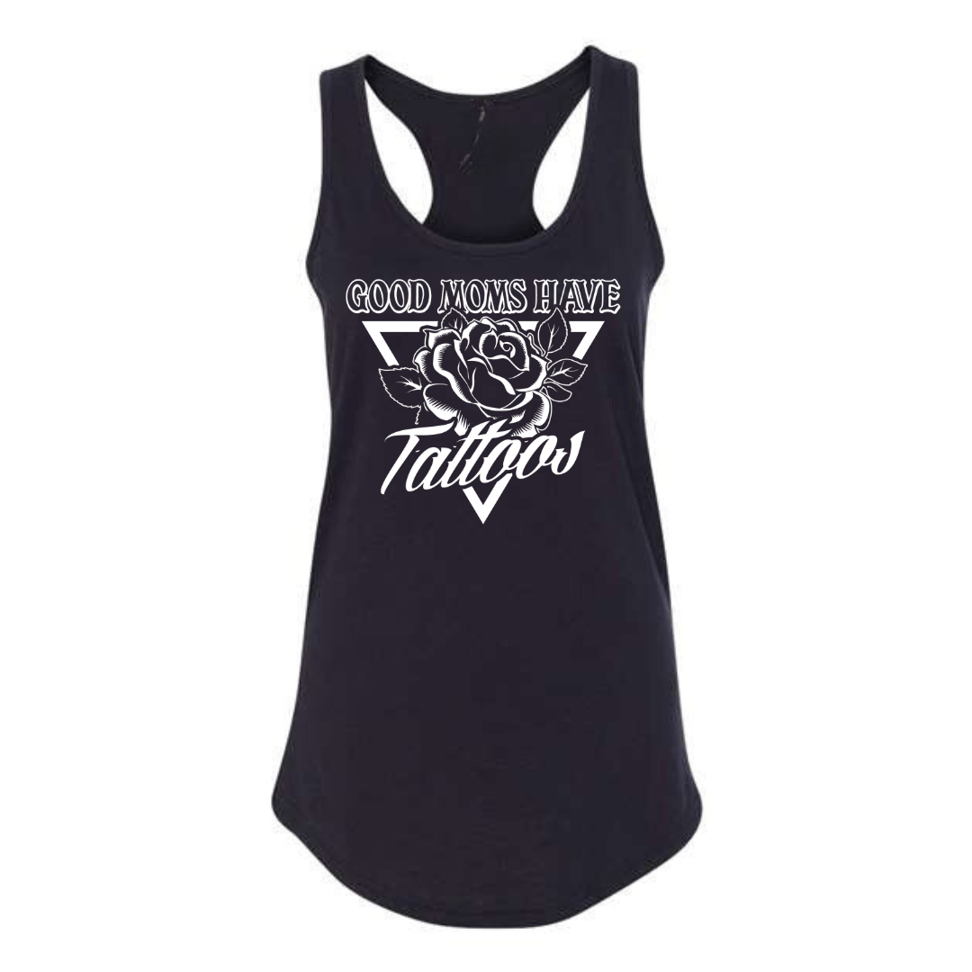 INK ADDICT WOMEN'S GOOD MOMS RACERBACK TANK