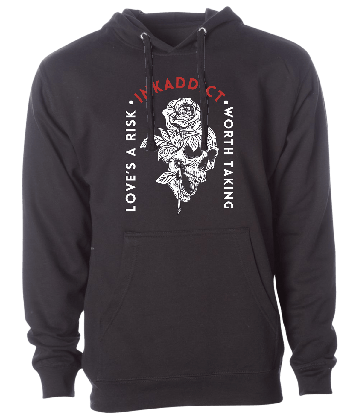 INK ADDICT LOVES A RISK WOMEN'S PULLOVER HOODIE