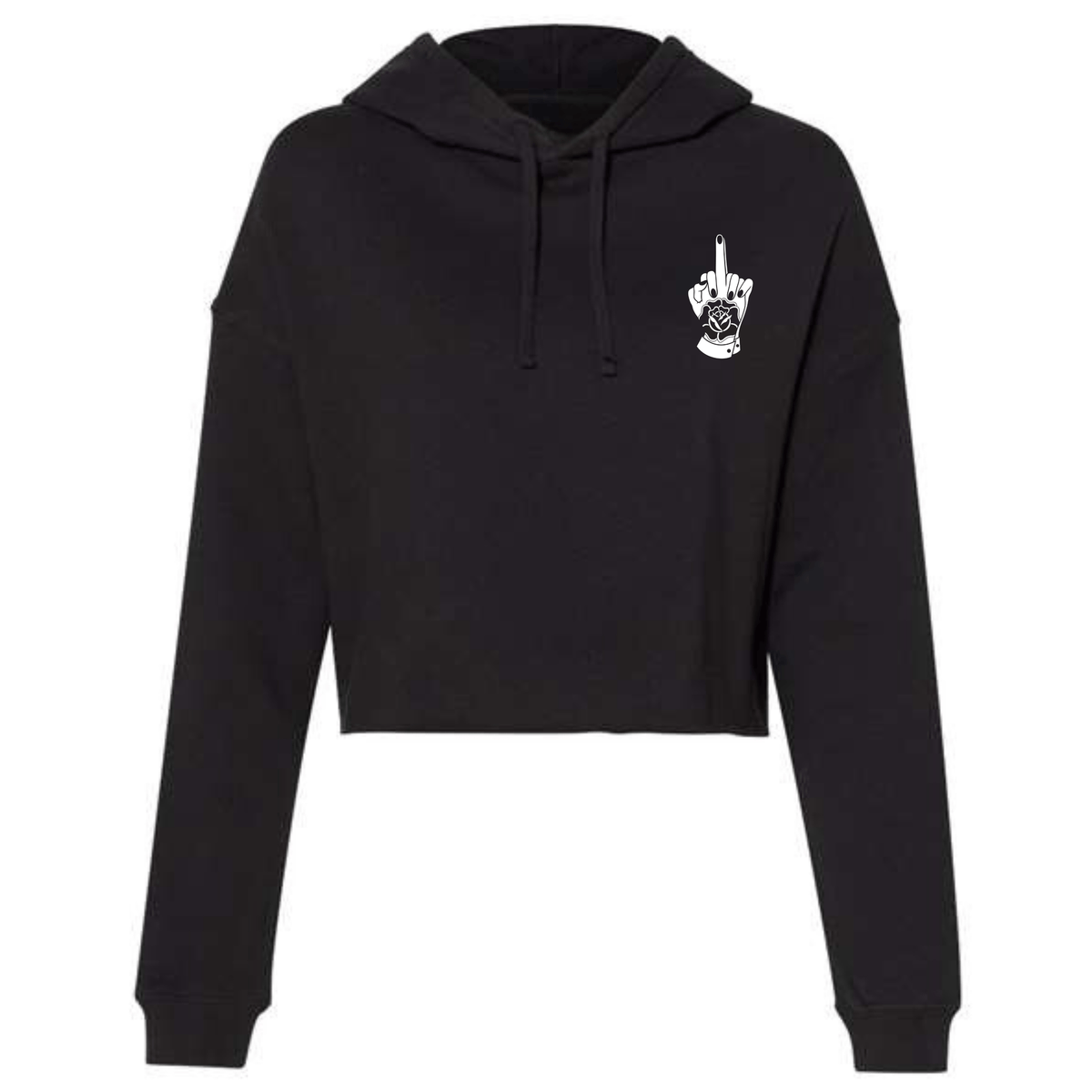 INK ADDICT FIRM BELIEVER CROP WOMEN'S PULLOVER HOODIE