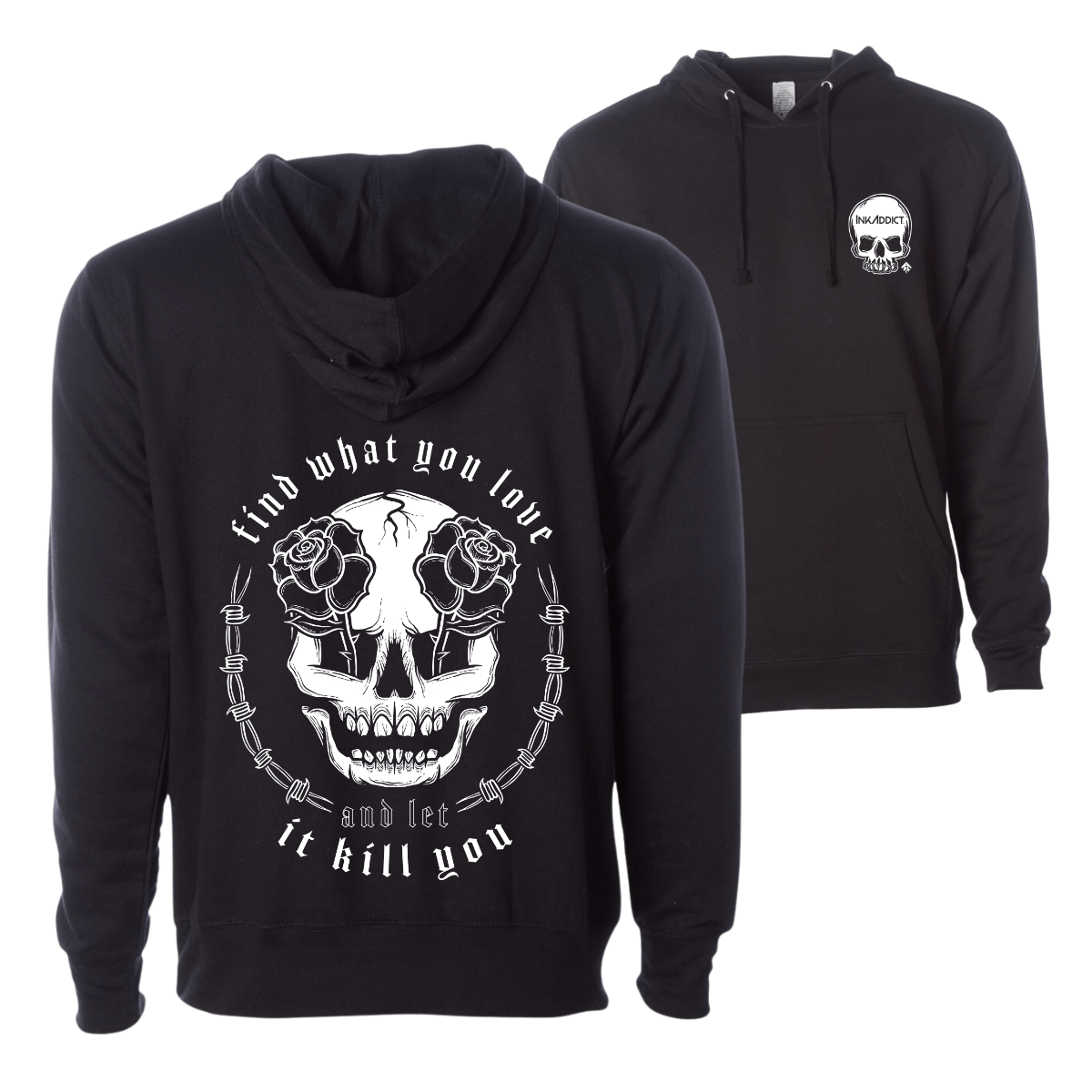 INK ADDICT FIND WHAT YOU LOVE WOMEN'S PULLOVER HOODIE