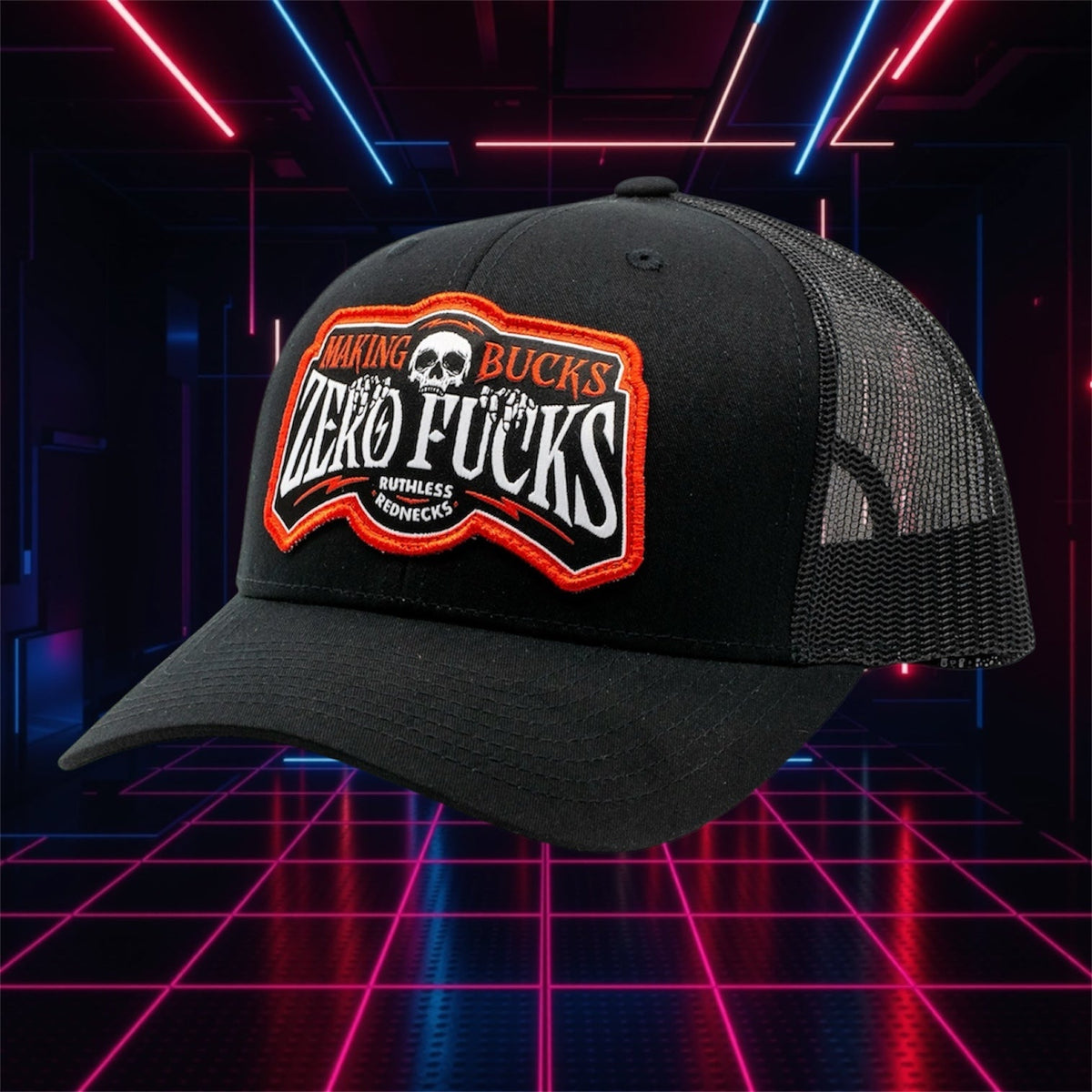 RUTHLESS REDNECKS MAKING BUCKS ZERO FUCKS CREEPER SNAPBACK