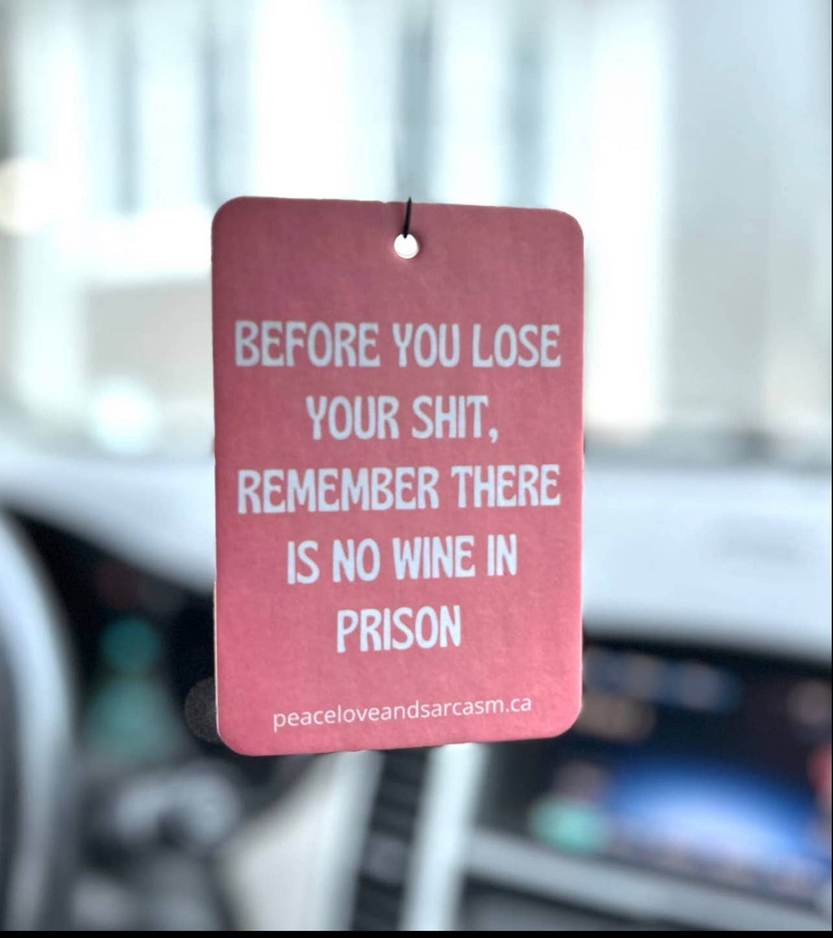 Peace, Love and Sarcasm - No Wine In Prison Air Freshener