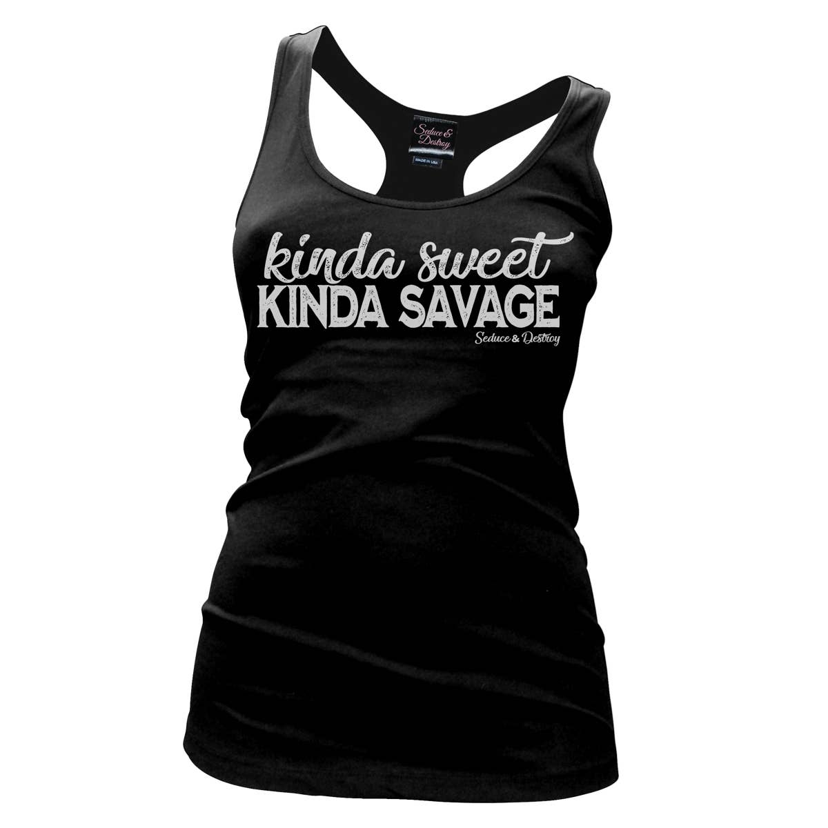 Pinky Star - KINDA SWEET KINDA SAVAGE Women's Racerback Tank