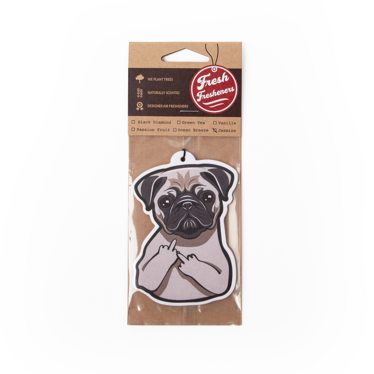 Fresh Fresheners - Pug With An Attitude Air Freshener