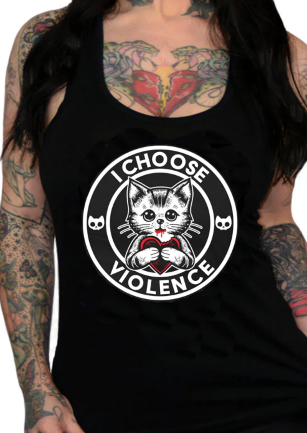 Pinky Star - I CHOOSE VIOLENCE Cat Lovers Graphic Tank