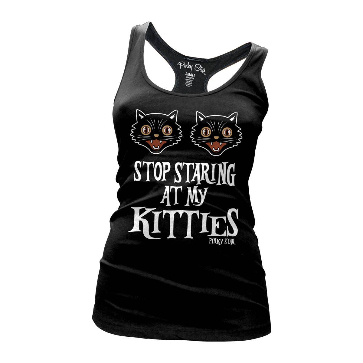 Pinky Star - PS1436R-BLACK MULTI | Stop Staring At My Kitties | W's Tank