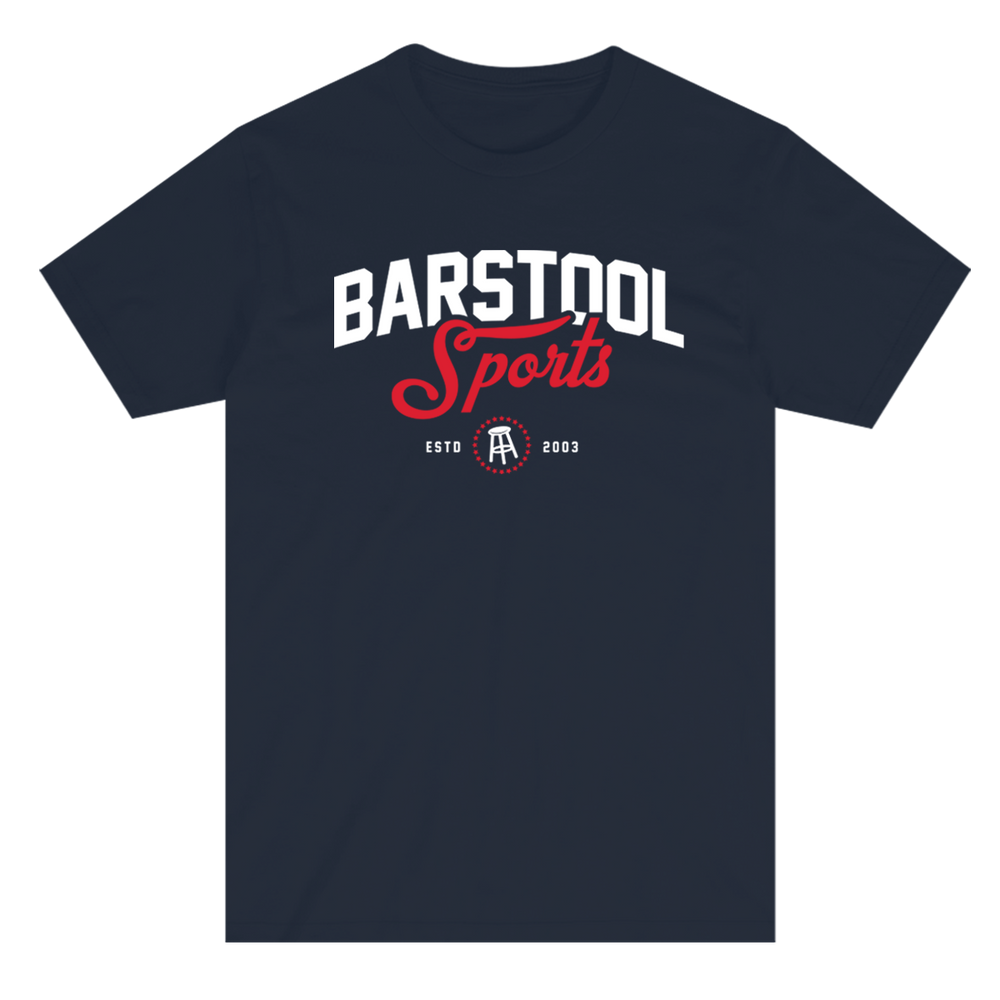 BARSTOOL SPORTS ARCHED LOGO SCRIPT TEE
