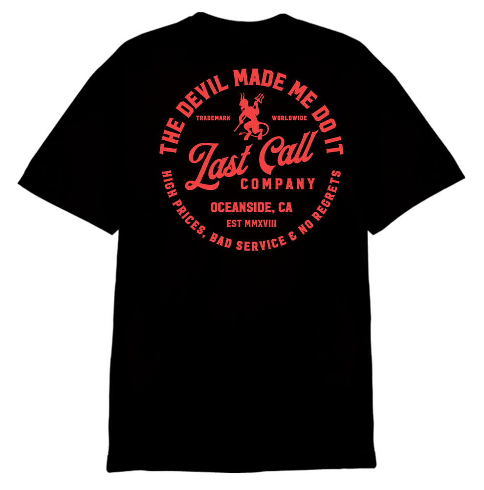 LAST CALL CO. DEVIL MADE BADGE TSHIRT