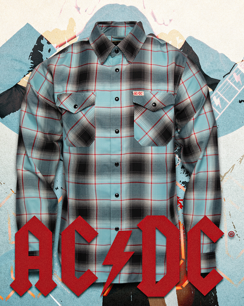 DIXXON AC/DC DIRTY DEEDS DONE DIRT CHEAP FLANNEL WITH BAG