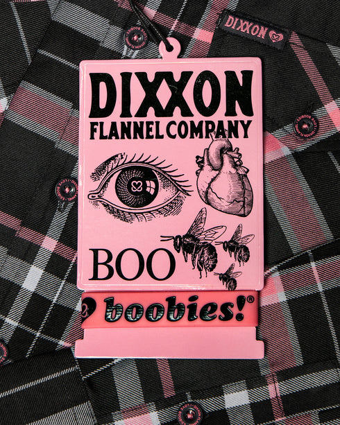 DIXXON WOMENS I LOVE BOOBIES <3 FLANNEL WITH BAG