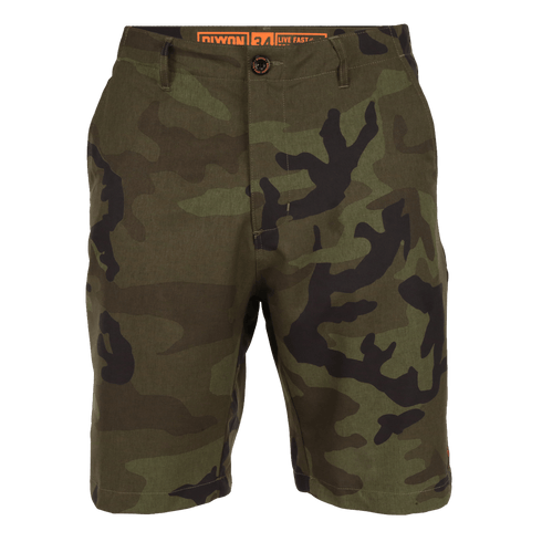 DIXXON BLACK WOODLAND CAMO HYBRID SHORTS