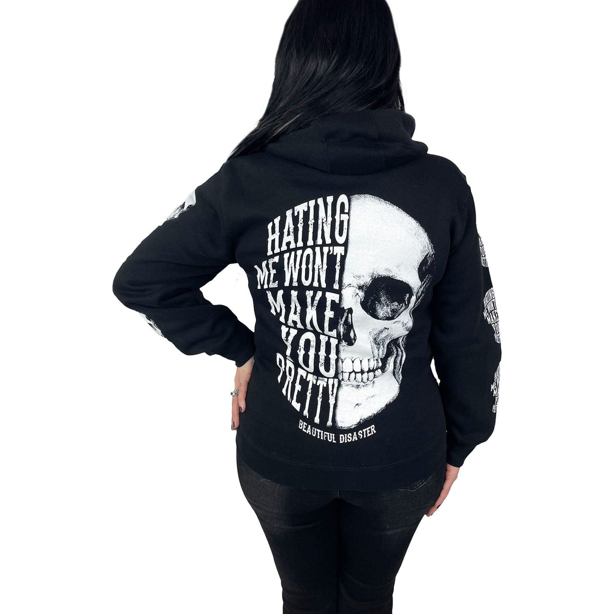 BEAUTIFUL DISASTER Hating Me Zip-up hoodie