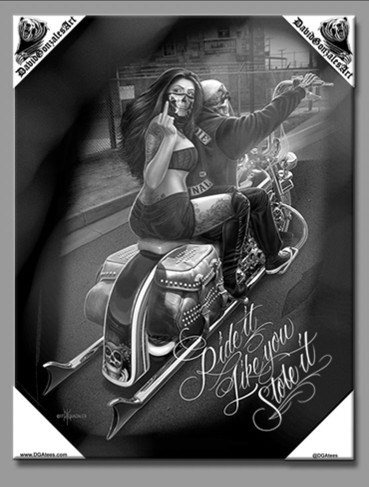 DGA- ROD- RIDE IT- CANVAS ART 12X16