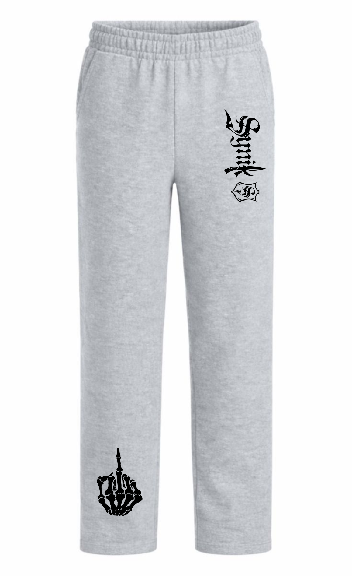 Synik Clothing WE SALUTE YOU- MIDDLE FINGER-Open Bottom Sweatpants SP 26