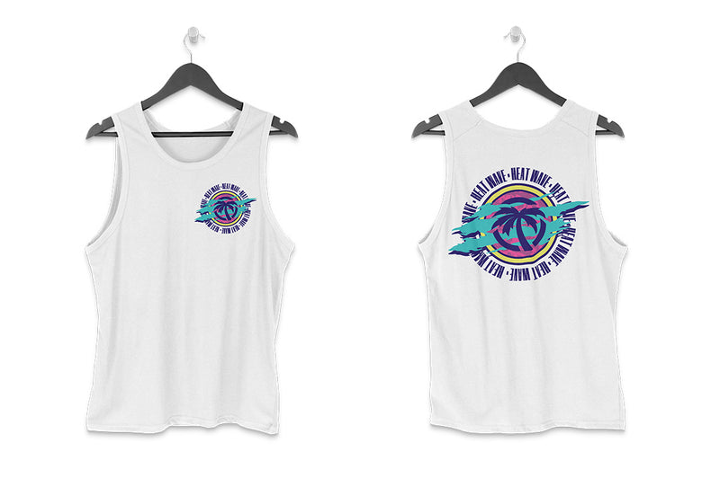 HEATWAVE SAVED BY THE WAVE WHITE TANKTOP