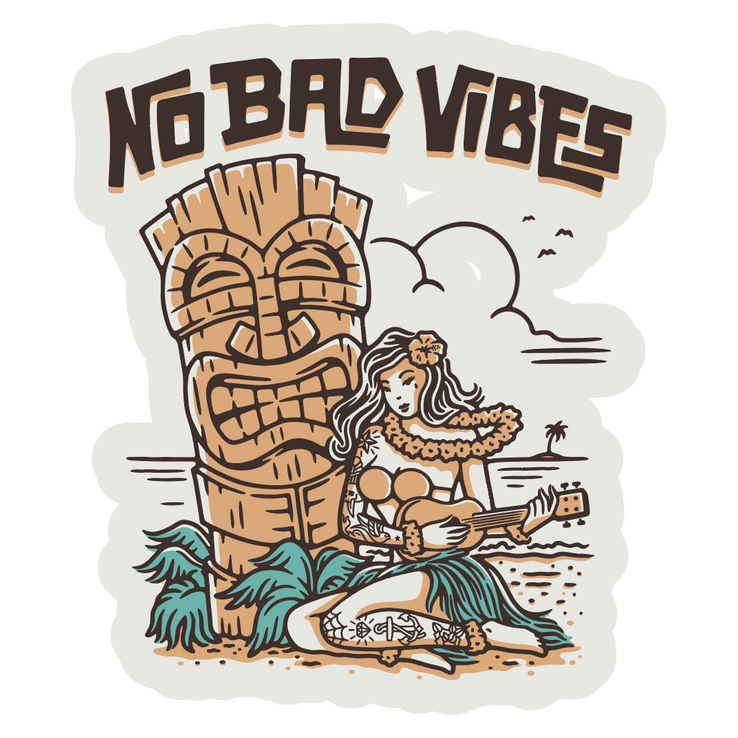 LAST CALL CO. NO BAD VIBES PIN UP Sticker