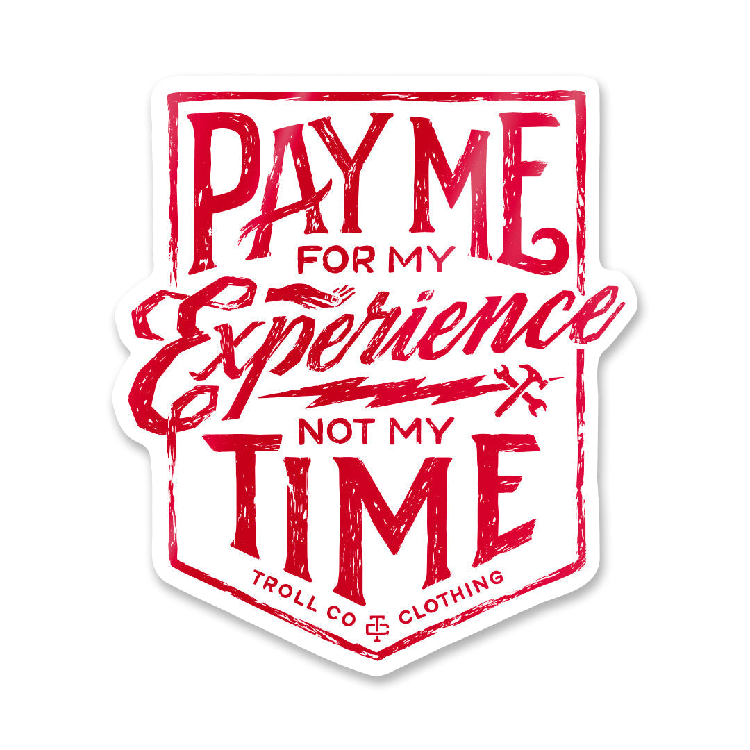 TROLL CO. Fall 24 Red Pay Me Sticker