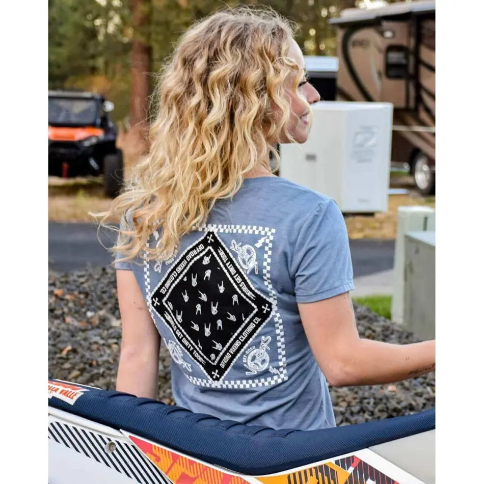 OFF ROAD VIXENS BANDANA LADIES V NECK TSHIRT