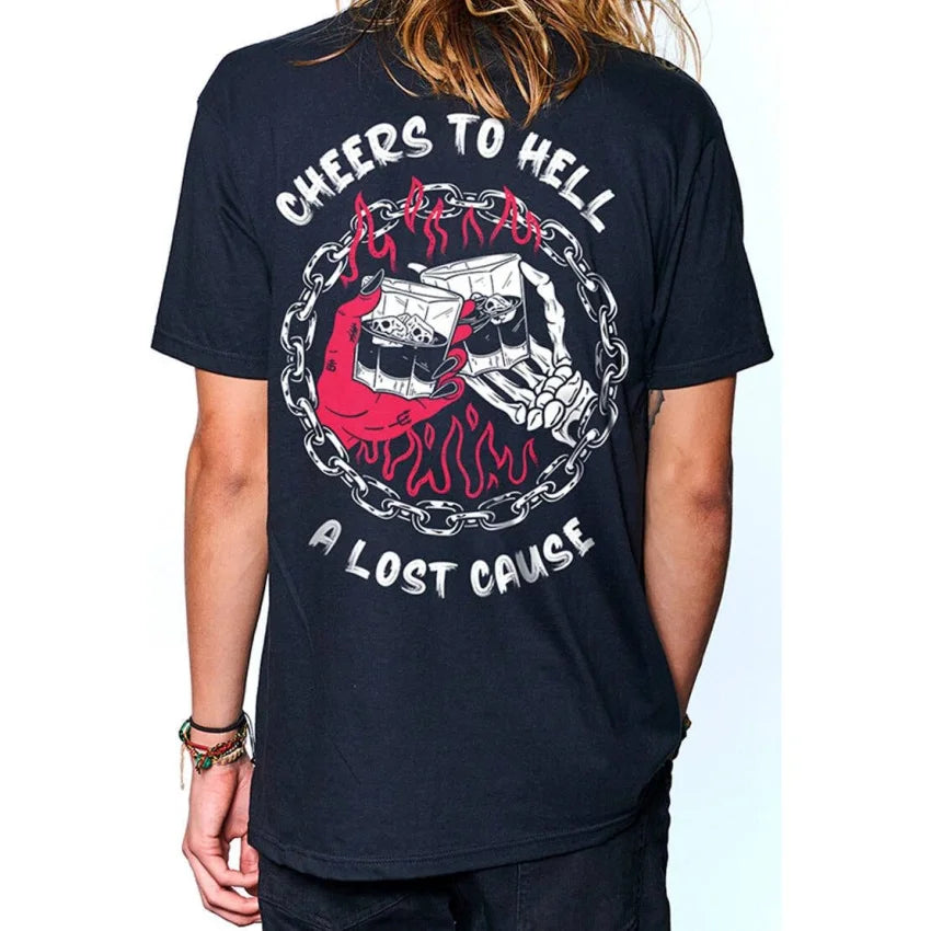 A Lost Cause - Cheers To Hell Tee - - Synik Clothing - synikclothing.com