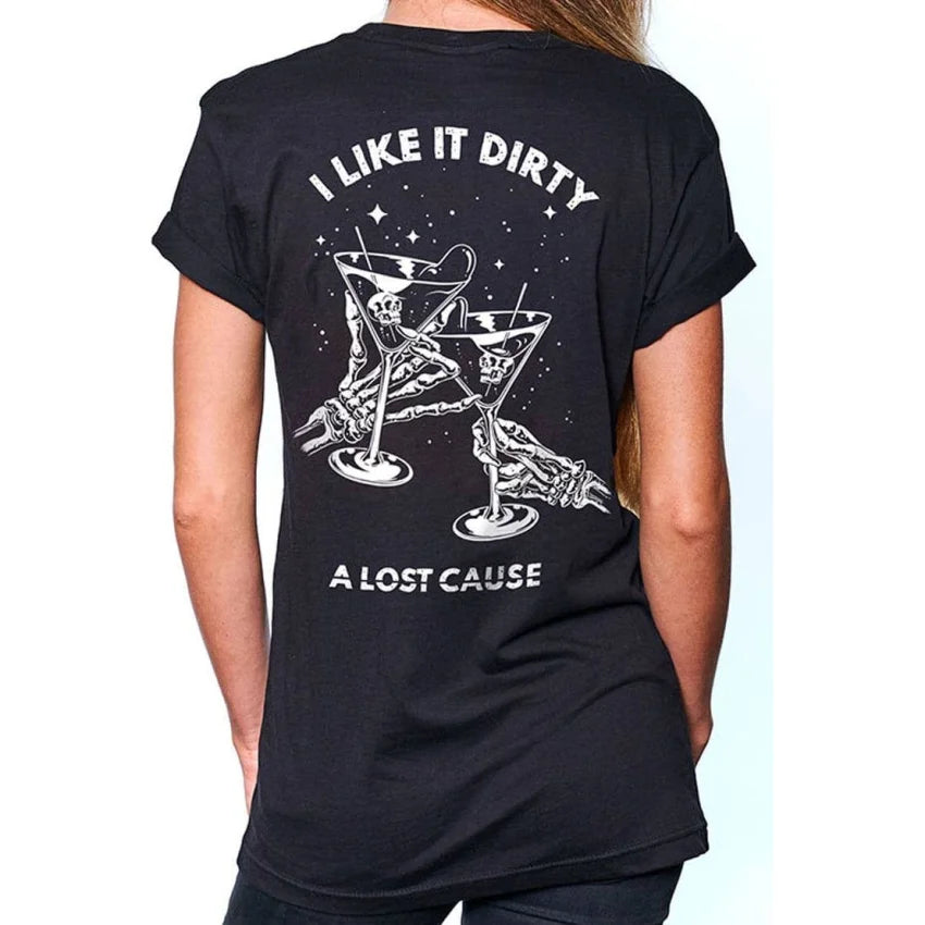 A Lost Cause - Martini Boyfriend Tee - - Synik Clothing - synikclothing.com