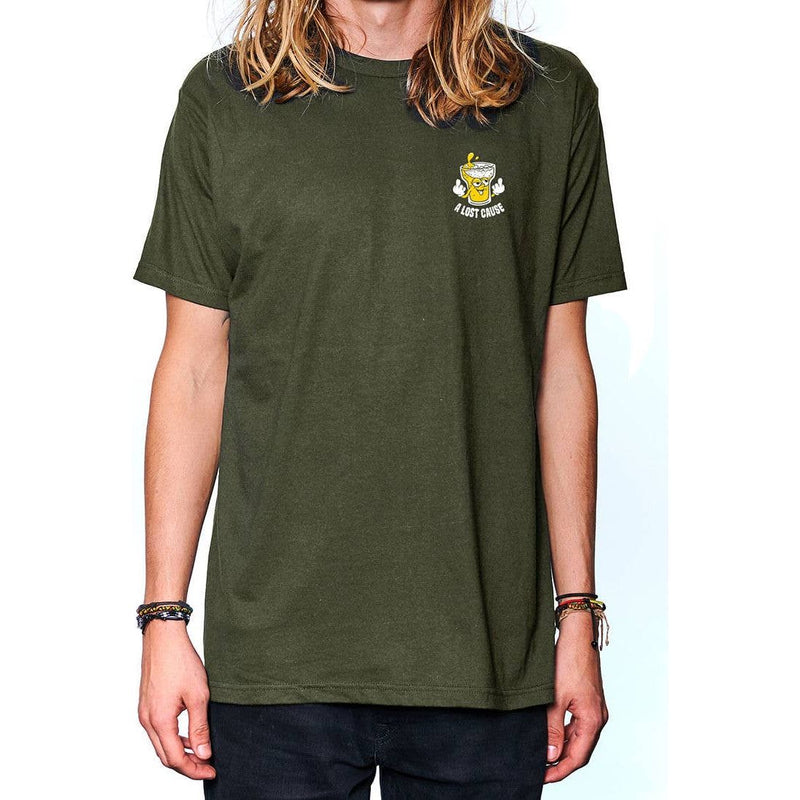 A Lost Cause - Up All Night Tee: Olive / XXL - - Synik Clothing - synikclothing.com