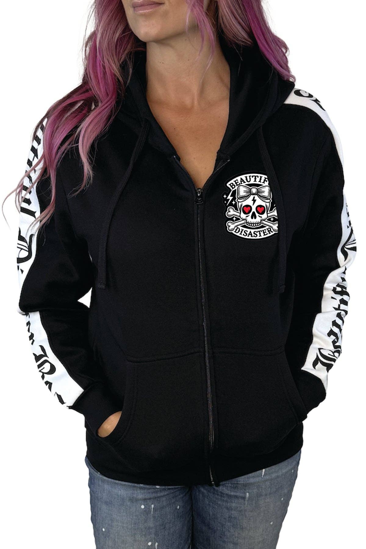 Beautiful Disaster - Badge Of Honor Zip Hoodie