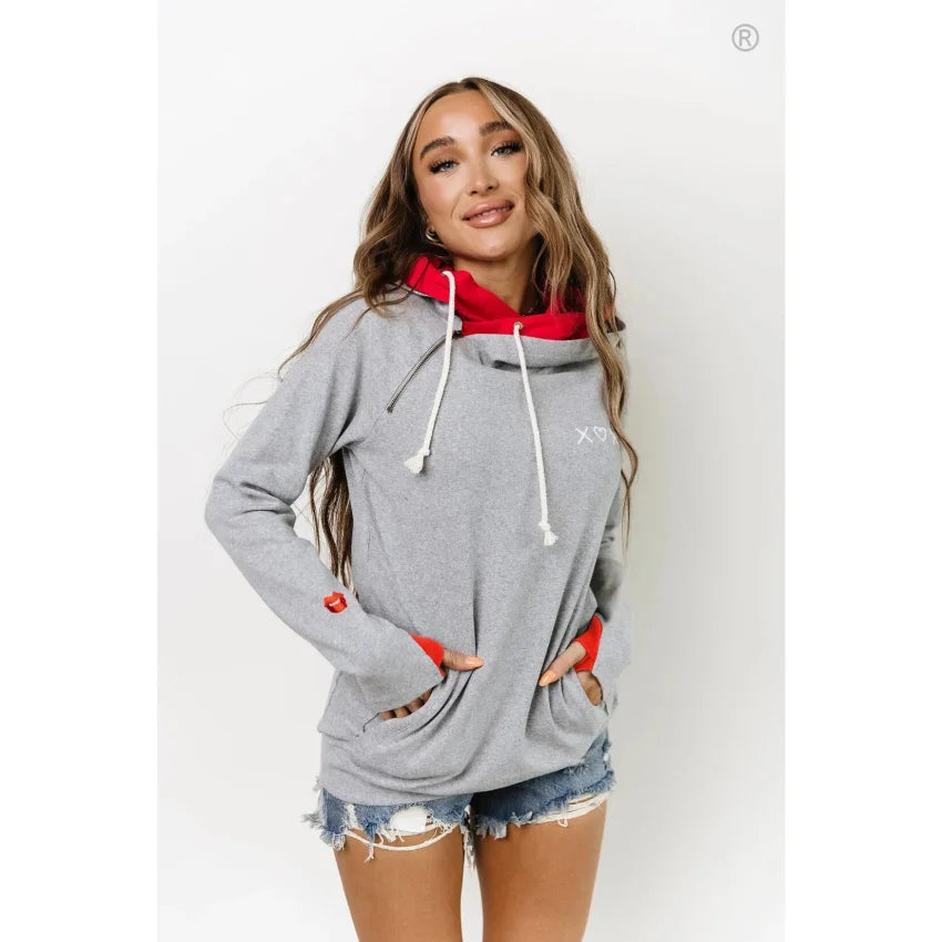 AMPERSAND-AVENUE-DOUBLEHOOD-SWEATSHIRT-HUGS-AND-KISSES - PULLOVER HOODIE - synikclothing.com