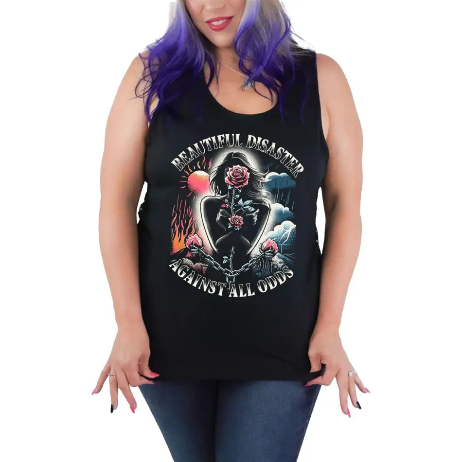 BEAUTIFUL DISASTER Against All Odds Laceback Tank - TANK TOP - synikclothing.com