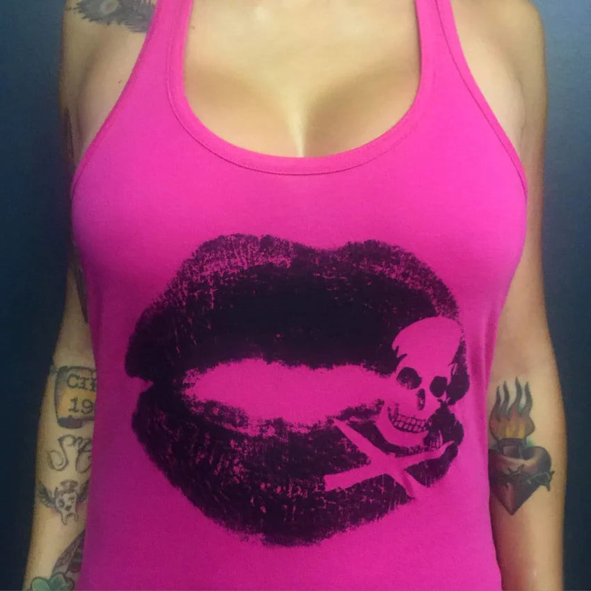 Cartel Ink - 3246-PINK BLACK | Kiss Of Death* - - Synik Clothing - synikclothing.com