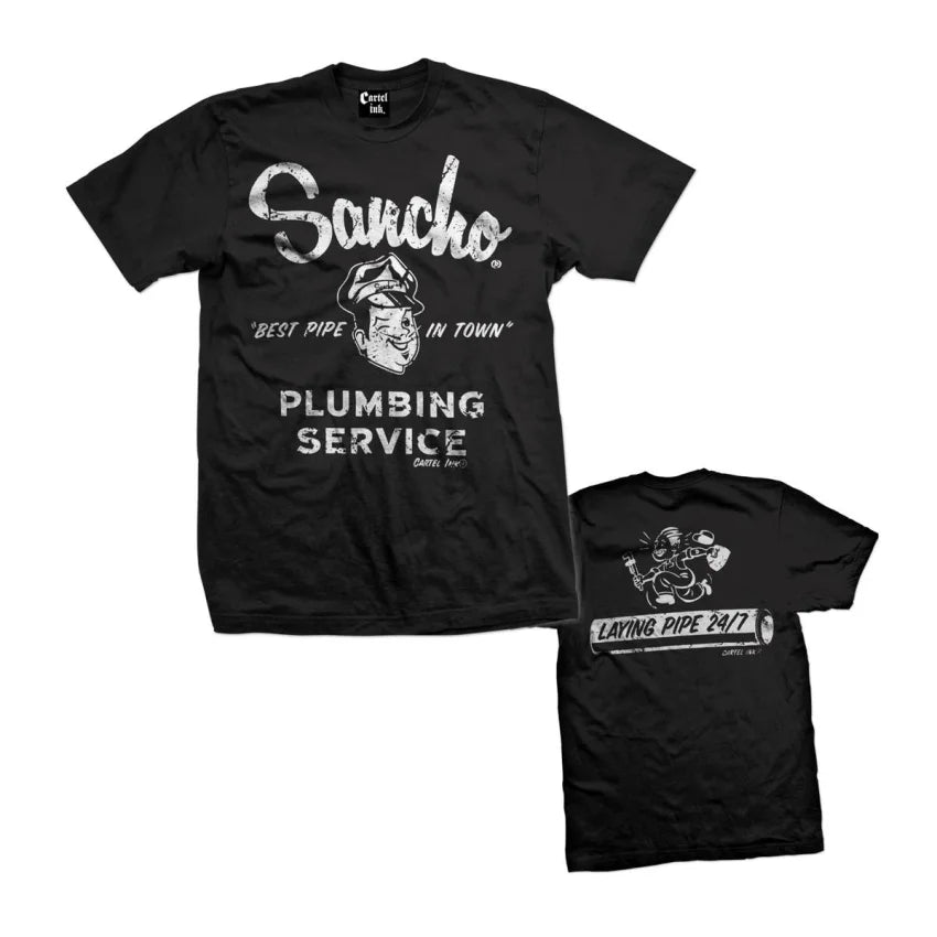 Cartel Ink - 5001-BLACK WHITE | Sancho Plumbing Service - - Synik Clothing - synikclothing.com