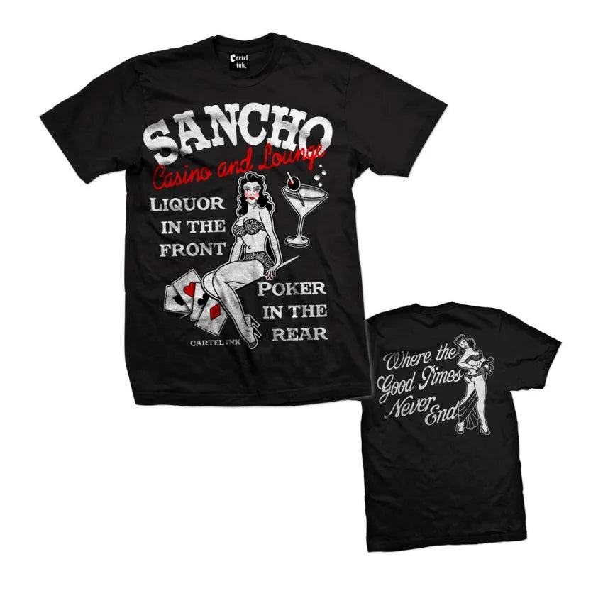 Cartel Ink - 5050-BLACK WHITE | Sancho Casino And Lounge | Men's T-Shirt - - synikclothing.com