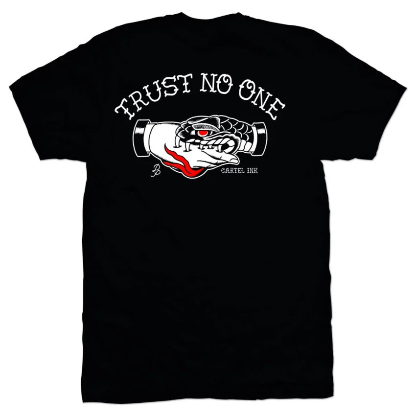 Cartel Ink - 5545-BLACK WHITE RED | Trust No One | Men's T-Shirt - - synikclothing.com