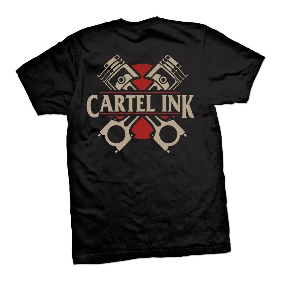 Cartel Ink - 5619-BLACK CREAM RED | Go Fast Ride Hard Pistons - T-SHIRT - synikclothing.com