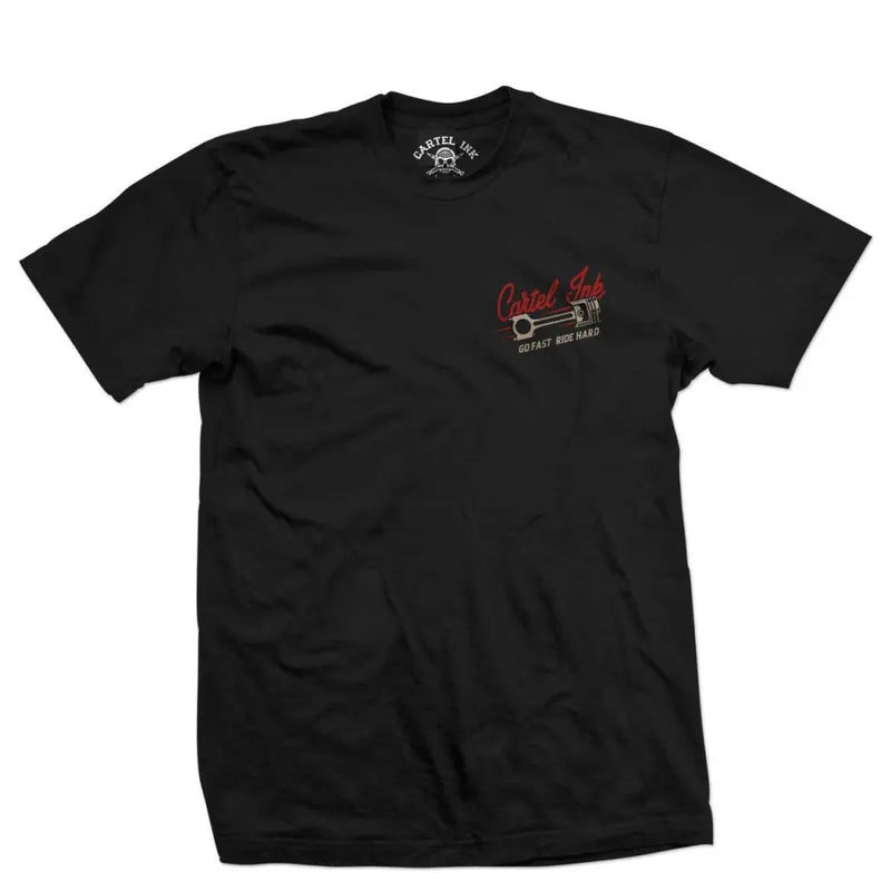 Cartel Ink - 5619-BLACK CREAM RED | Go Fast Ride Hard Pistons - T-SHIRT - synikclothing.com