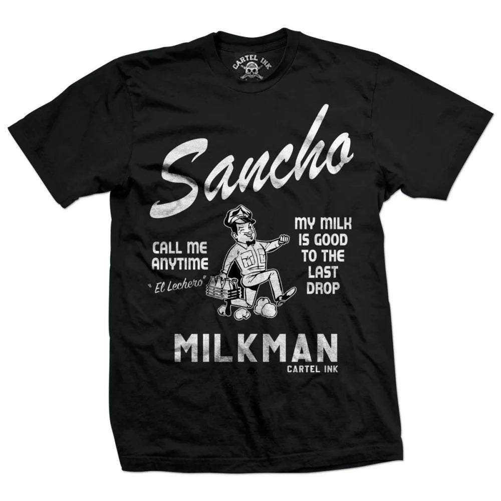 Cartel Ink - 5795-BLACK WHITE | Sancho Milkman | Men's T-Shirt: Black White / 2X - - Synik Clothing - synikclothing.com