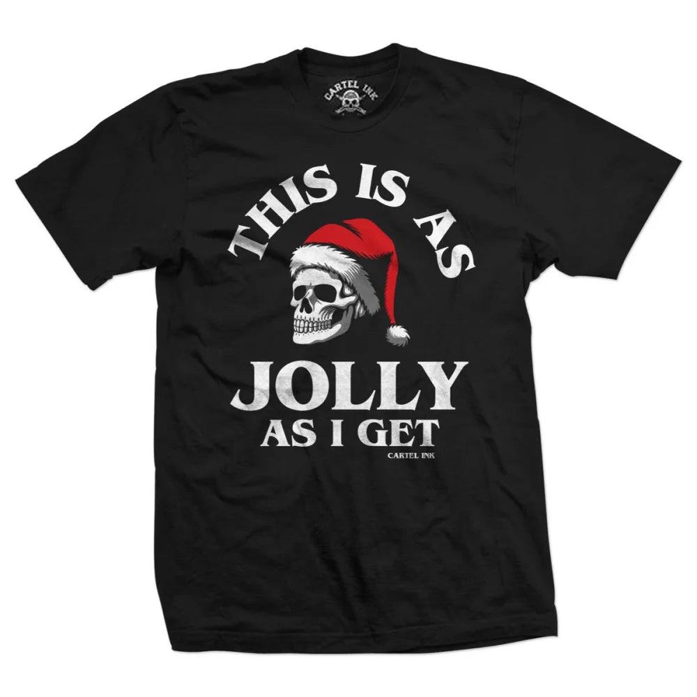 Cartel Ink - 5859-BLACK WHITE RED | This Is As Jolly As I Get | Men's Tee: Black White Red / 2X - T-SHIRT - synikclothing.com