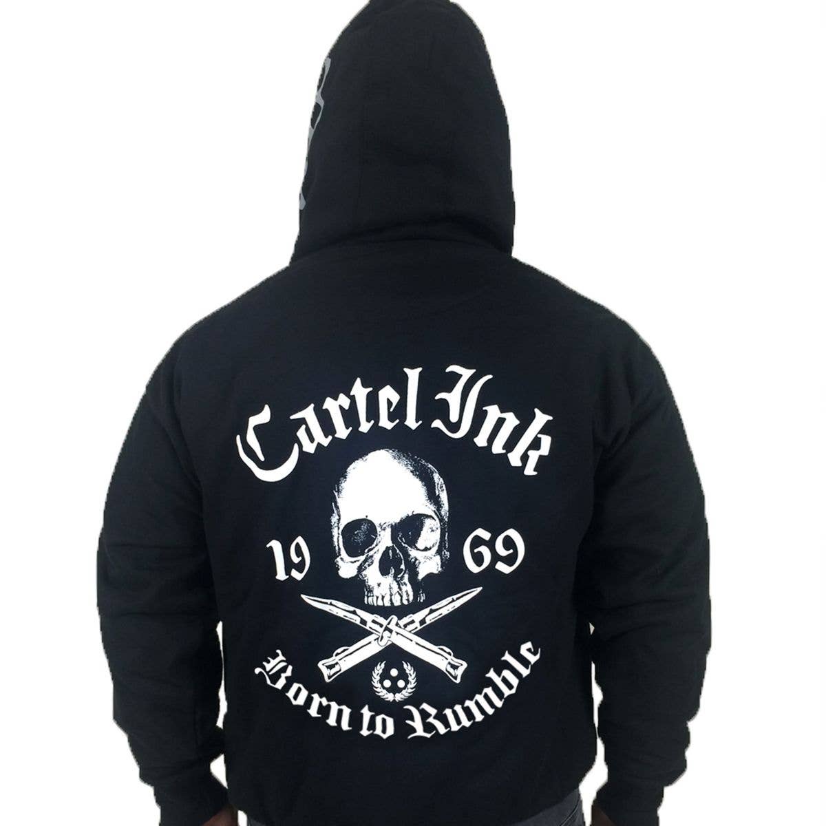 Cartel Ink - 6002-BLACK WHITE | Cartel Ink Born To Rumble (Knuckles): Black White / L - - Synik Clothing - synikclothing.com