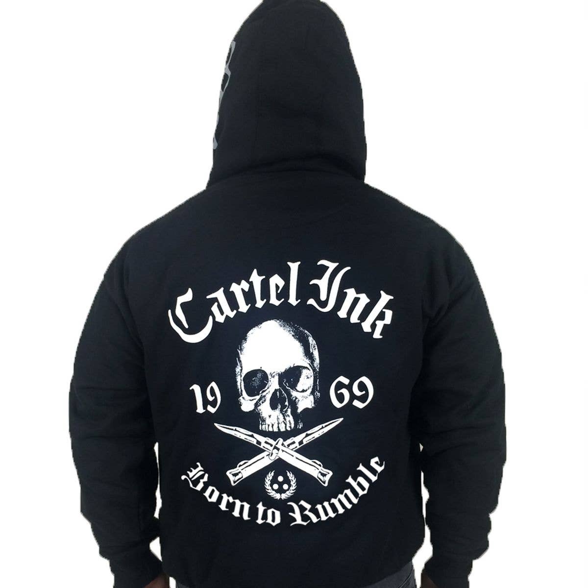 Cartel Ink - 6002-BLACK WHITE | Cartel Ink Born To Rumble (Knuckles): Black White / XL - - Synik Clothing - synikclothing.com