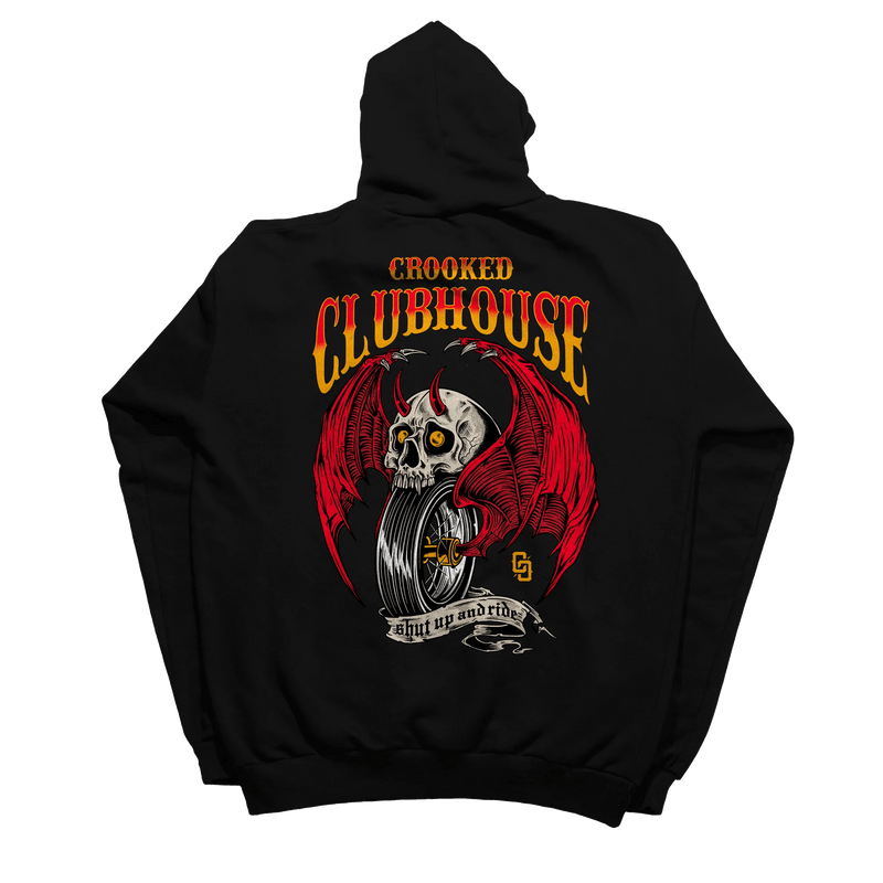 CROOKED-CLUBHOUSE-SHUT-UP-&-RIDE-4-PULLOVER-HOODIE - PULLOVER HOODIE - synikclothing.com