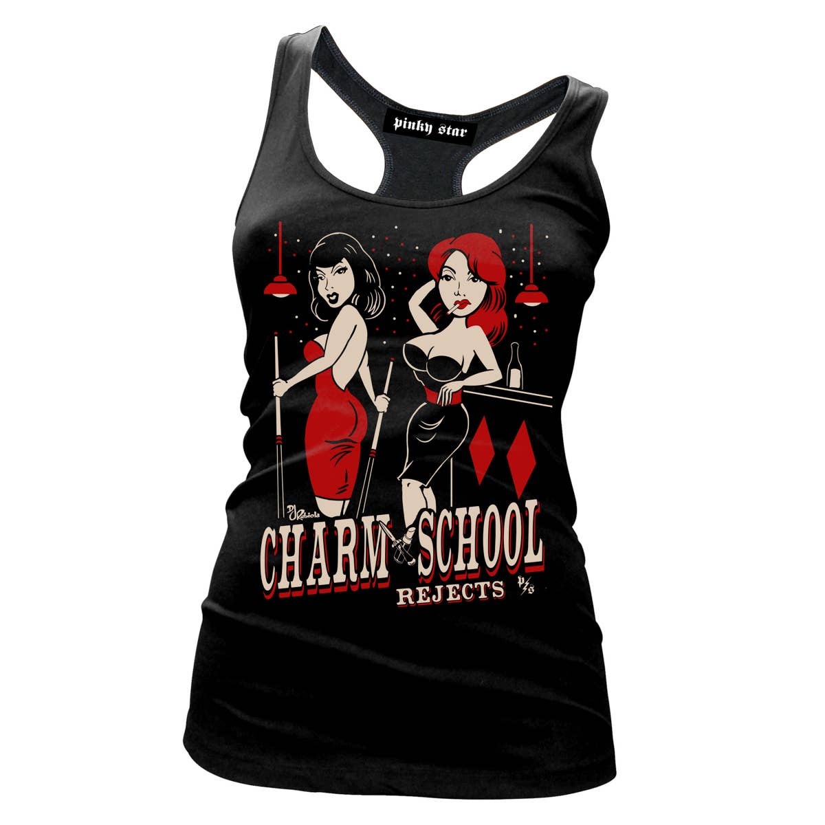 Pinky Star - PS1207R-BLACK RED | Charm School Rejects: Barflies