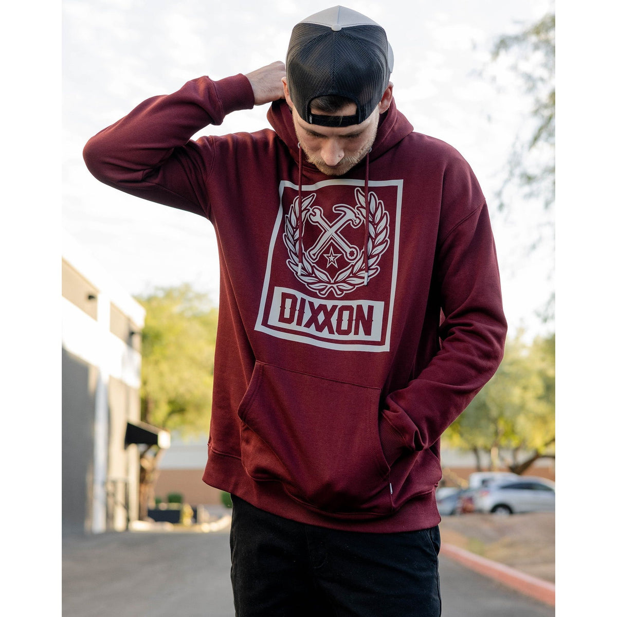 DIXXON-FLANNEL-PULLOVER-HOODIE-BOX-CREST-MENS-WITH-BAG - PULLOVER HOODIE - synikclothing.com